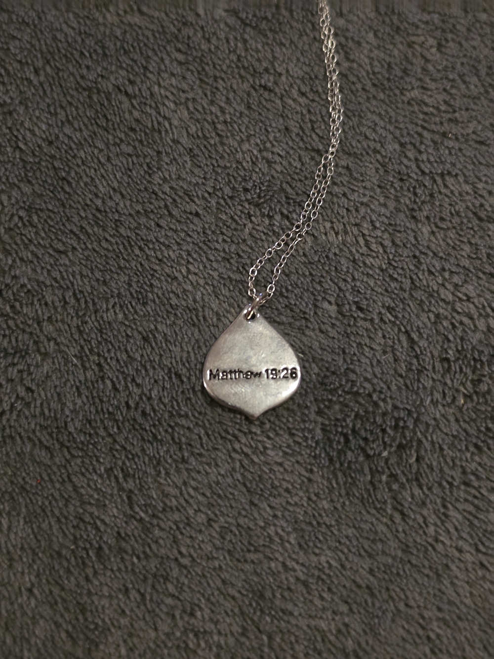 925 Silver Matthew 19:26 Pendant Necklace